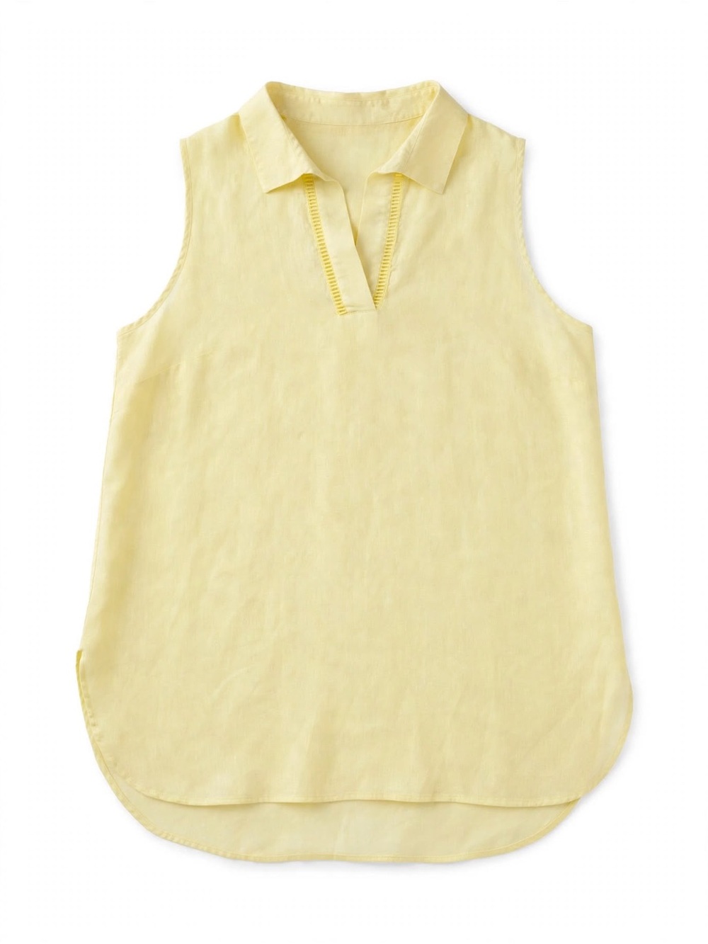 NWT Chico's 100% Linen Tank Pale Yellow FreshChic Size 2 12/14